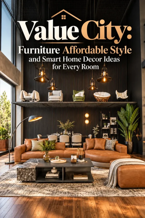 Modern living room with brown leather sofas, stylish furniture, and affordable home decor ideas.