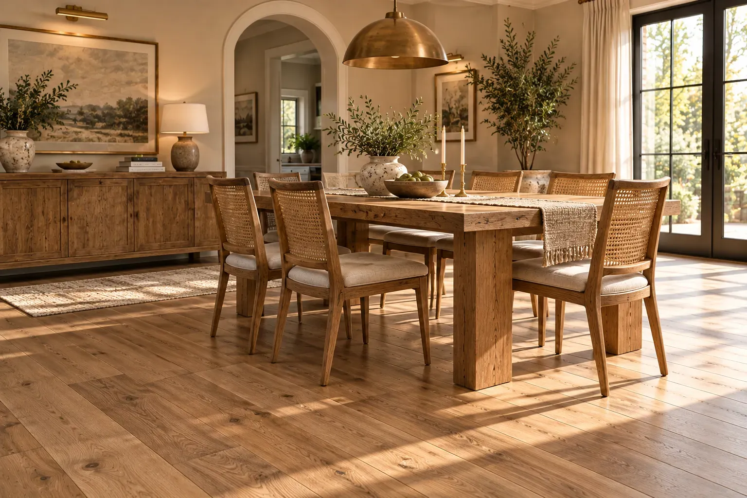 Upgrade the Flooring Thoughtfully featuring carefully selected furniture, authentic textures and soft residential lighting