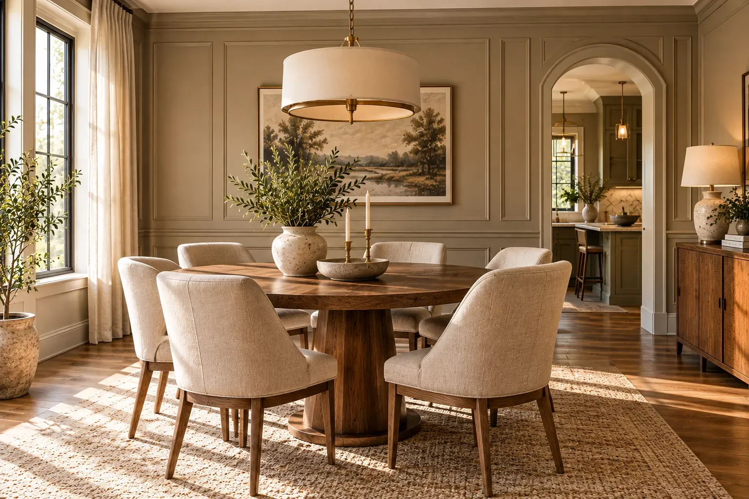 Create an Accent Wall With Paneling featuring carefully selected furniture, authentic textures and soft residential lighting
