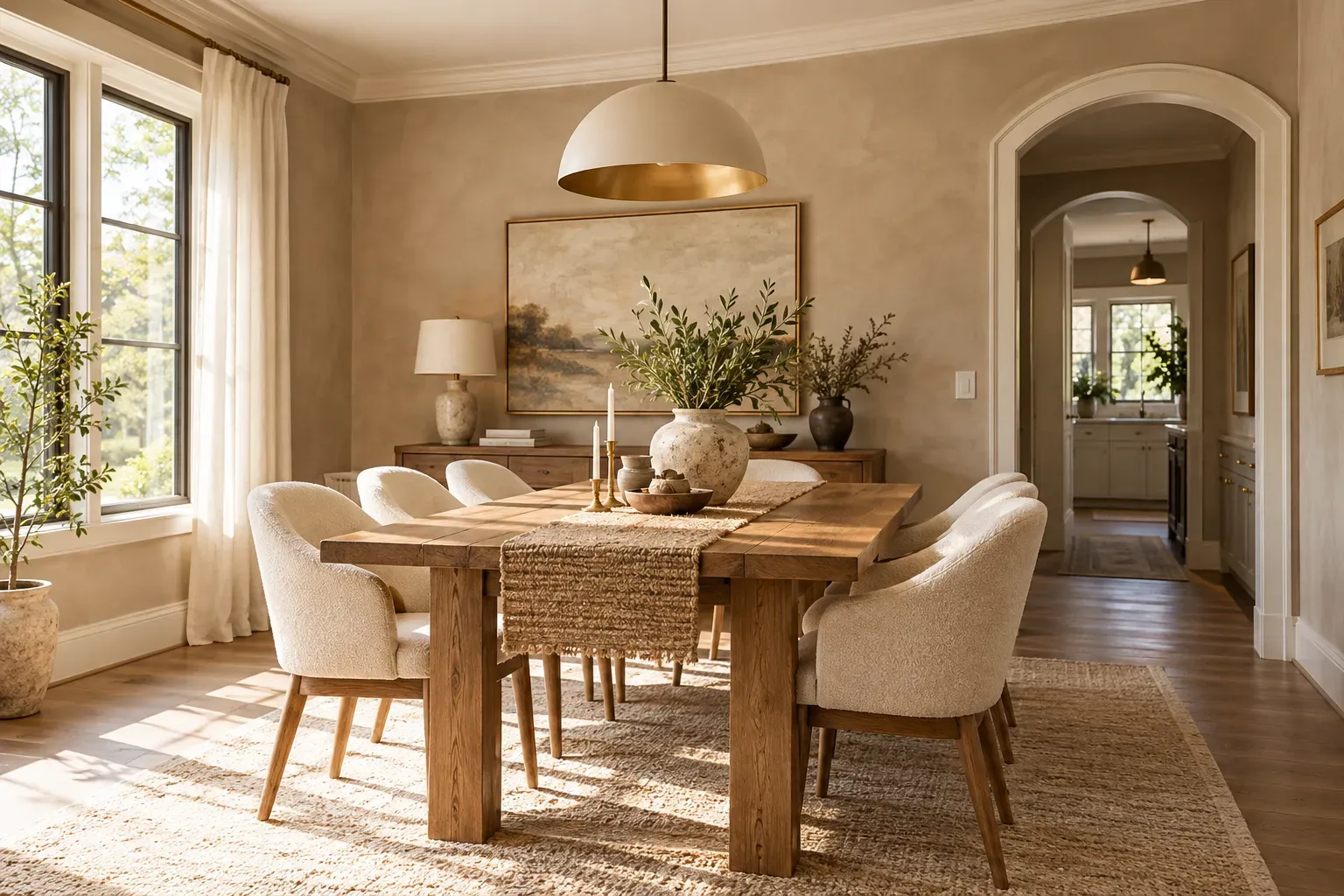 Refresh the Walls With Warm Neutrals featuring carefully selected furniture, authentic textures and soft residential lighting